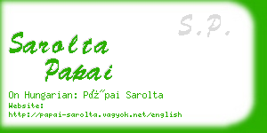 sarolta papai business card